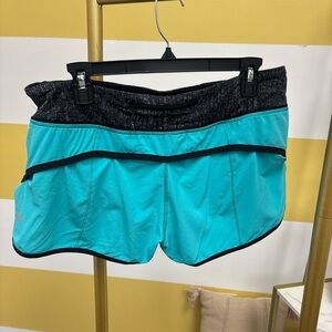 Lululemon Turquoise and Charcoal Athletic Shorts